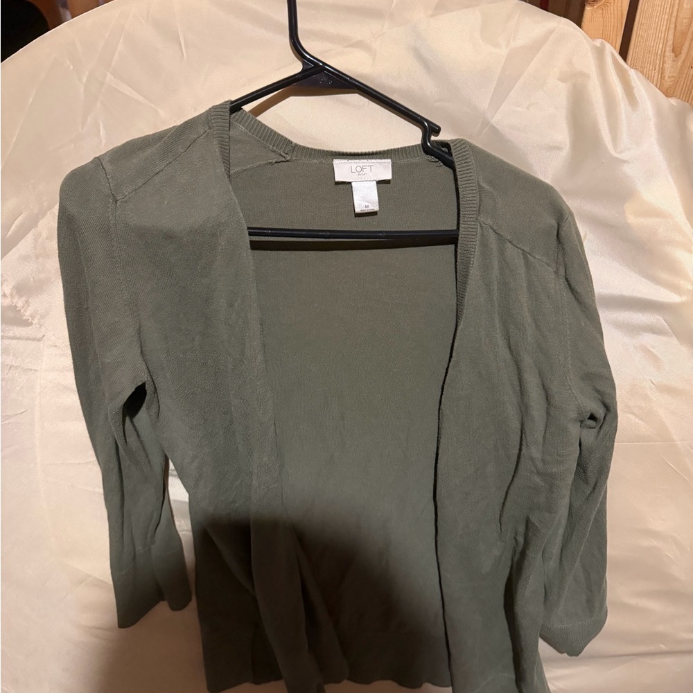 LOFT Olive Green Cardigan